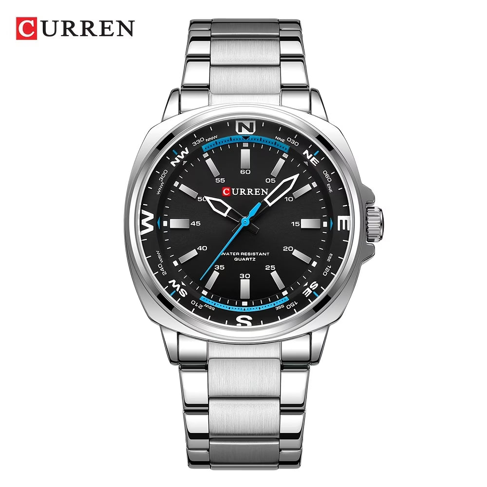 CURREN 's Watch, Fashionable Simple Business Casual Wristwatch with Stainless Steel Quartz Simulation, Birthday Gift