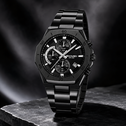 SKMEI Luxury Men's Quartz Chronograph Watch with Premium Box