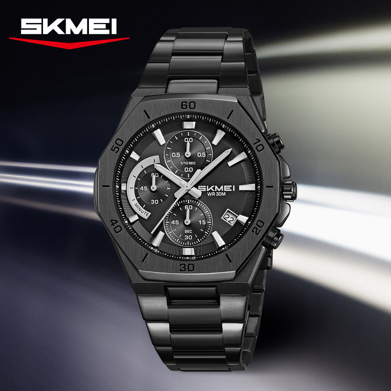 SKMEI Luxury Men's Quartz Chronograph Watch with Premium Box