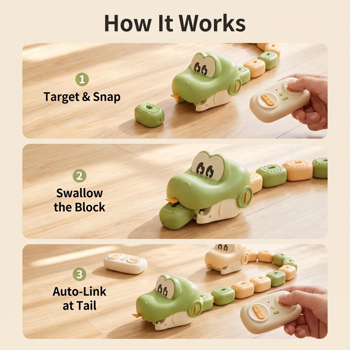 Educational Toy for Kids, Boost Brain Power, RC Greedy Snake Toy – Remote Control Magnetic Electric Snake Game